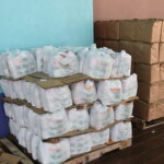 Some of the nearly four hundred food parcels packaged by Colina’s Group and Health Department for distribution to the community. AHVIA J. CAMPBELL