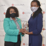 Group Medical Award (l to r): Monique Cartwright, Sales Representative, Centreville Branch receiving the Group Medical Award from Wendy Butler, Vice President, Group & Health Benefits.