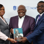 (l to r) Ethel Lightbourn, Office Administrator, Northern Branch, Colina; Former Prime Minister Hubert Ingraham and Elrod Outten, Branch Manager, Northern Branch, Colina.
