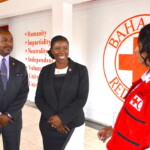 (l to r) Anthony Lonely, Sales Representative, Colina; Maxine V. Seymour, Director, Corporate Communications, Colina and Lisa Pinder, Director General, Bahamas Red Cross.