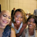 (l to r) Lavaughn Fernander, Customer Service Manager; Chantal A. Horton, Communications Officer and Jacqueline Gardiner, Underwriting Manager, Colina take a selfie during the evening.