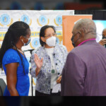 (l to r) Wendy Butler, Vice President, Group & Health Benefits, Colina; M. Theresa Butler, Editor and Former Prime Minister the Rt. Hon. Hubert Ingraham discussed the process involved in compiling the Former Prime Minister’s speeches.