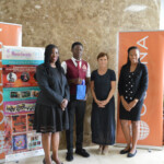 (l to r) Maxine V. Seymour, Director, Corporate Communications; Hudson Sterlin, Under 18 Audience Choice Winner; Cynthia Van Wynen, President and Executive Director, Nassau Music Society and Chantal A. Horton, Communications Officer, Colina at the awards ceremony for the Nassau Music Society’s trumpet competition.