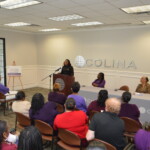 Kendra M. Whyms, Assistant Superintendent of Police and Director of the Domestic Violence Unit addresses staff on the topic, Don’t Suffer in Silence.