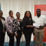 (l to r) Maxine V. Seymour, Director of Corporate Communications; Ethel Lightbourn, Office Administrator; Merranda Lowe, Unit Manager, Northern Branch; Sandradee Henfield, Branch Manager, Northern Branch; and Denero Seide, Youth Director, Community Outreach.