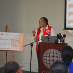 Alicia Pinder, Director General of The Bahamas Red Cross addressing staff on hurricane preparedness.