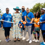 Dr. Indira Grimes, Director of Geriatric Services, Sandilands Rehabilitation Centre; Maxine V. Seymour, Director, Corporate Communications; Dame Cynthia Alexandria "Mother" Pratt, Governor General; Rev. Dr. Carrington Pinder and Rev. Sabrina Pinder, event patrons; Dr. Ashley Adderley, Pushathon Committee Chair and Sandra Mortimer-Russell, Hospital Administrator, Sandilands Rehabilitation Centre.