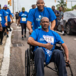 Kino Mccartney, Kino McCartney, Branch Manager paces himself along the Pushathon route.