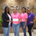 From L to R: Maxine V. Seymour, Director, Corporate Communications, Colina; Antionette Fox, Walk Manager, CIBC First Caribbean; Leann Albury-Mitchell, Marketing Manager, CIBC First Caribbean; Gennie Deane, Caring and Sharing Cancer Support Group.