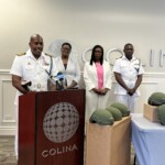 Captain Glenn Mcphee accepted the donation on behalf of Commodore Raymond King