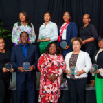 15-year Milestone Awardees.
Back Row: Racquel T. Adderley, Lavetta Gray, Nicoya C. Smith, Janice Terry Miller
Front Row: Cassandra S. Adderley, O’Neil M. Stubbs, Patricia Bain, Simone A. Coakley, Katie A. Glinton