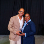 Sandra Smith shows off her pearly whites as she accepts the Executive Salesperson of the Year award.