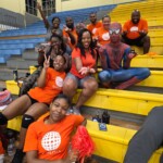 Smiles all around as Team Colina snaps a photo with Spider-Man.