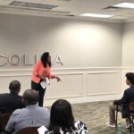 The students receive a warm welcome by Chantal A. Horton.