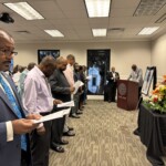 Colleagues and loved ones gathered at the J. Whitney Building on Collins Avenue to honor and remember the life of Greg Bonamy.