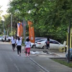 Colina feather flags were displayed at the event.