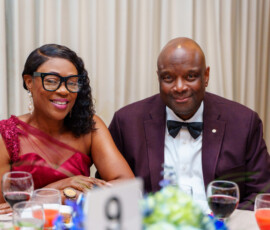 Wayne Miller, Branch Manager and his wife delighting in the event.