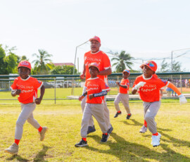 The Colina Astros are bursts of energy as they hurriedly take their place in the lineup.