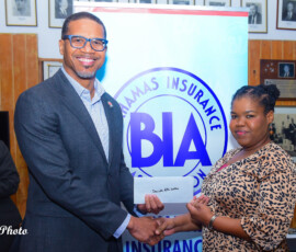 (l to r) Marcus Bosland, Chief Operating Officer and Deputy Chair (Life and Health), BIA and Danielle Walkine, Supervisor Agency Compensation.