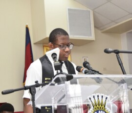 Kamall Forbes recites “This Ability,” a poem by William E. Lightbourne.