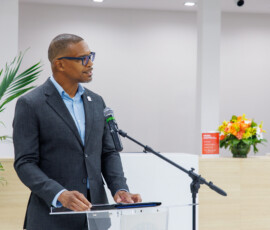 COO Marcus Bosland delivers address at the opening.